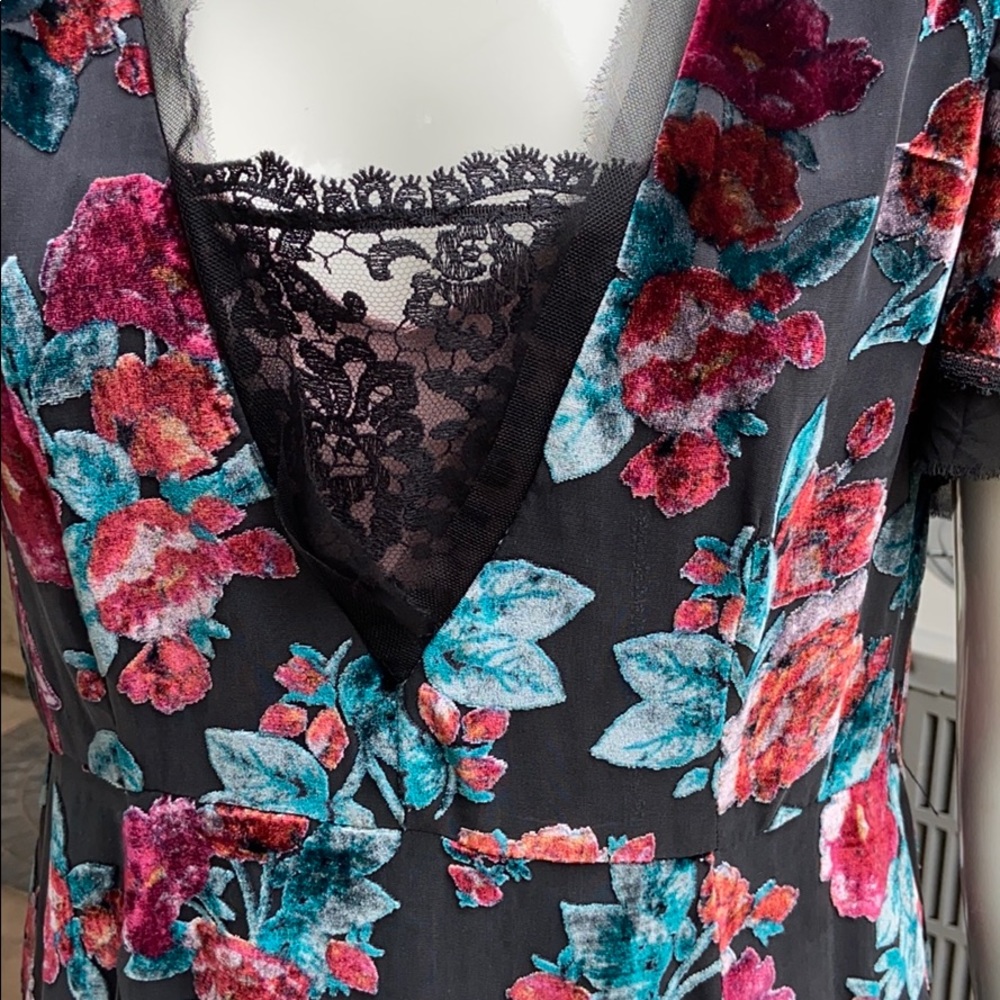 Vintage velvet silk Nanette Lepore belle floral dress gown $648 Y2K luxe - Picture 6 of 17